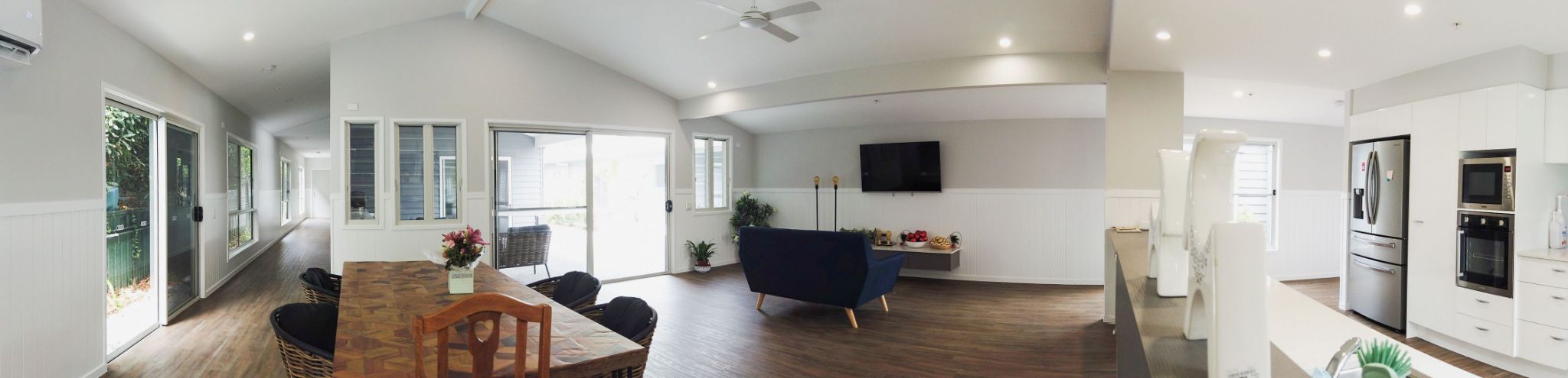 spacious living and dining areas provide ample light and room to move