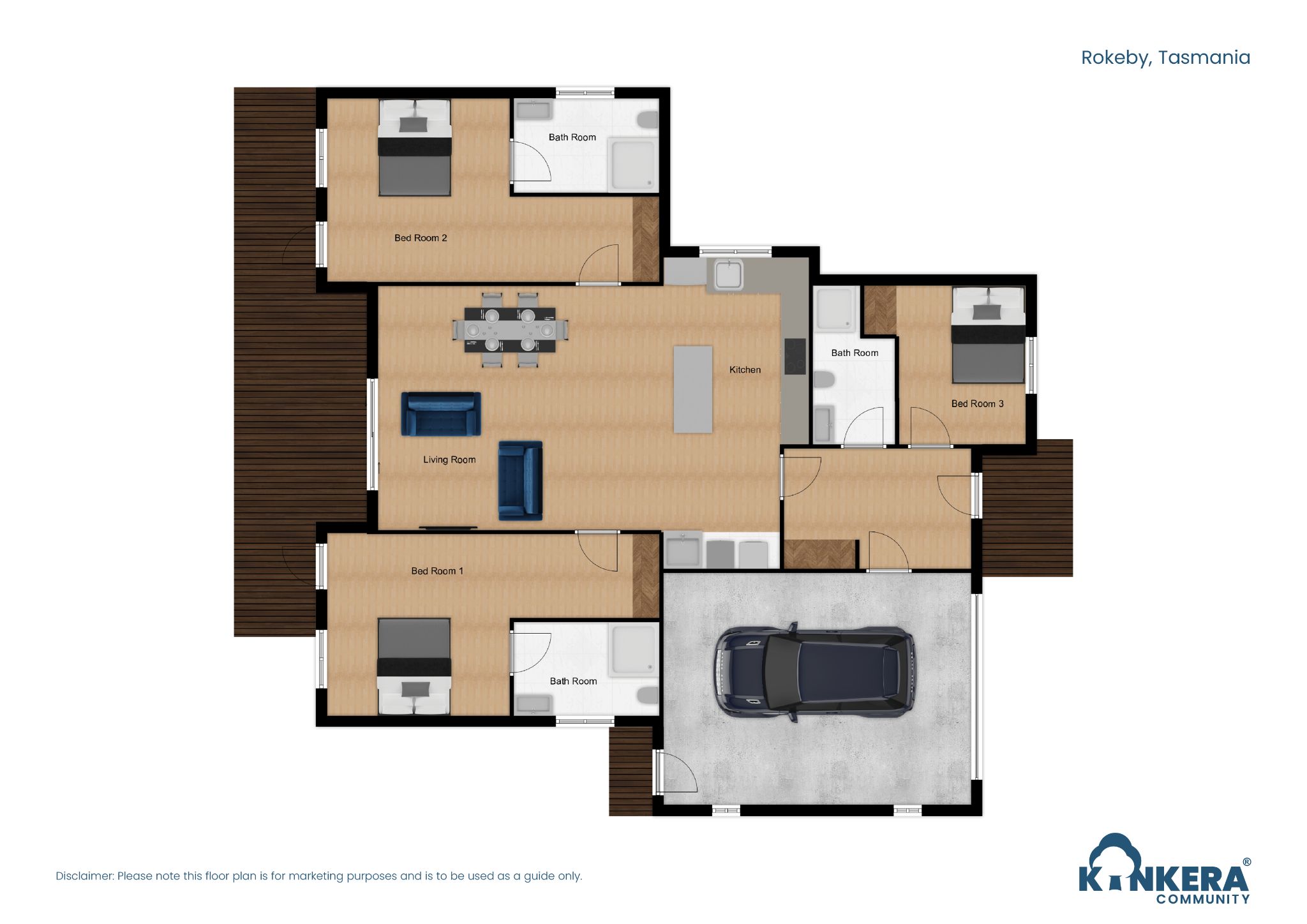 Rokeby SDA House TAS_3 BR_HPS_House_Floor Plan