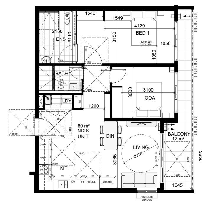 Merrylands Unit 107 Floor Plan PNG