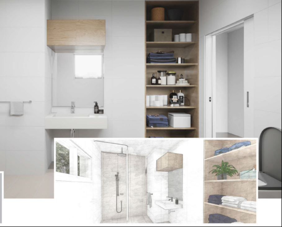 Separate wheelchair accessible oversized bathroom