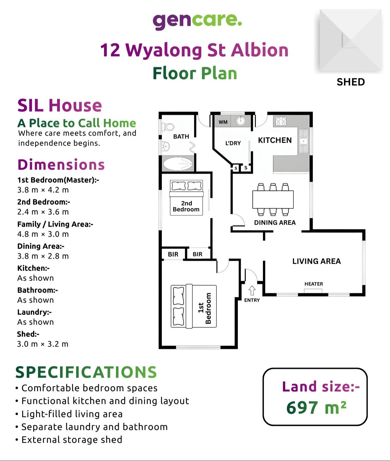 12 Wyalong Gencare SIL House Floor Plan
